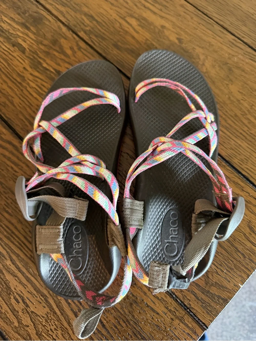 Chacos Youth‎ Size 6 Sandals Blue and Pink Water Shoes Strappy Boho